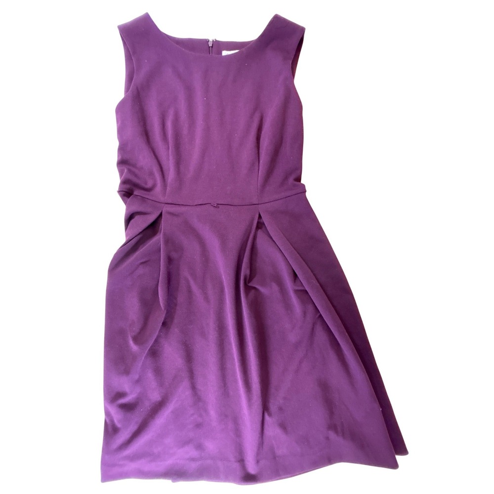 Calvin Klein Plum Purple Sleeveless Fit and Flare Pleated‎ Dress Womens 10